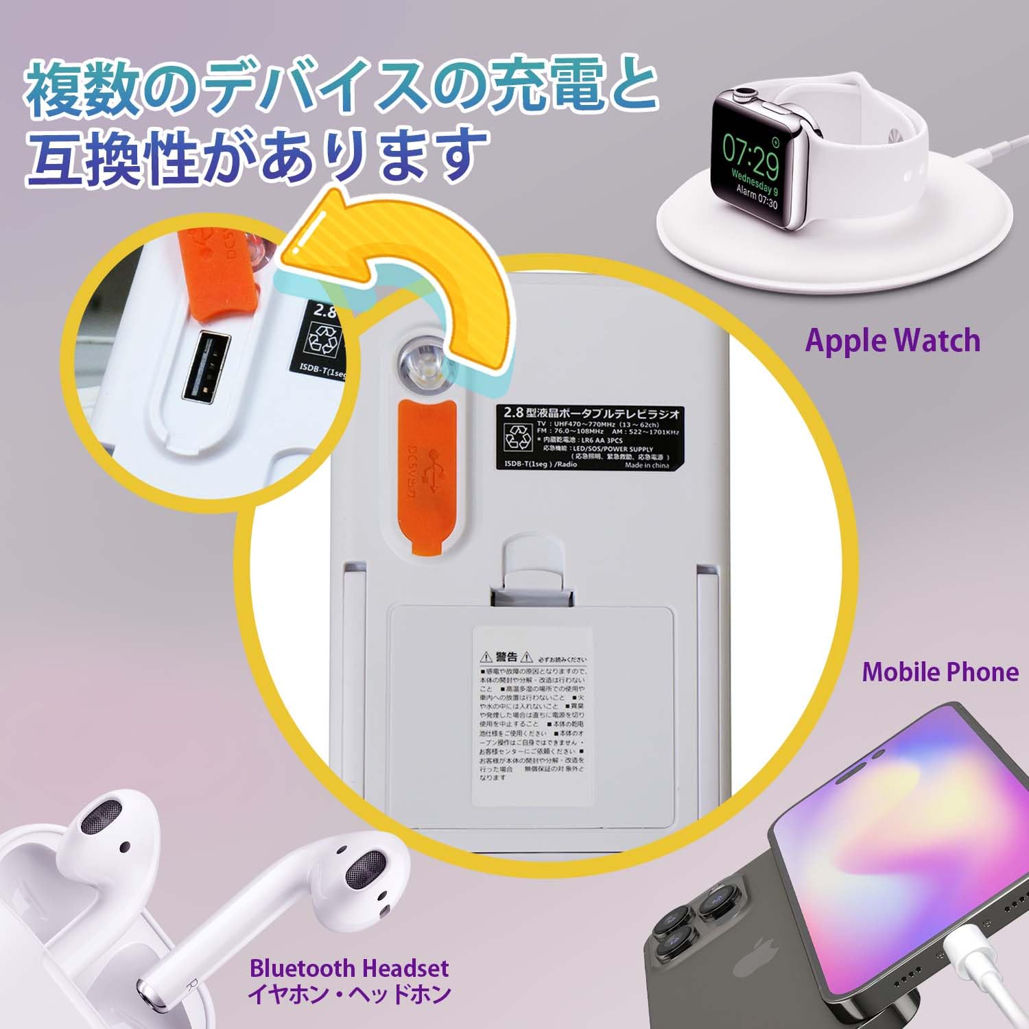 災害用　ラジオテレビ Amazon | 【2025発売】 ワンセグテレビ 5インチポータブルテレビ